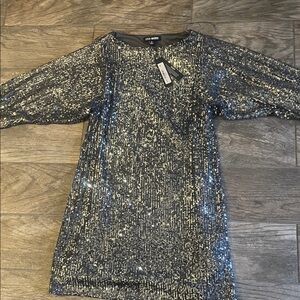Steve Madden Glittering Silver Sequin Dress